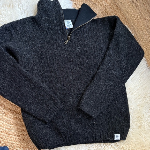 Kidka Icelandic Pure New Wool Reykir Half Zip Sweater